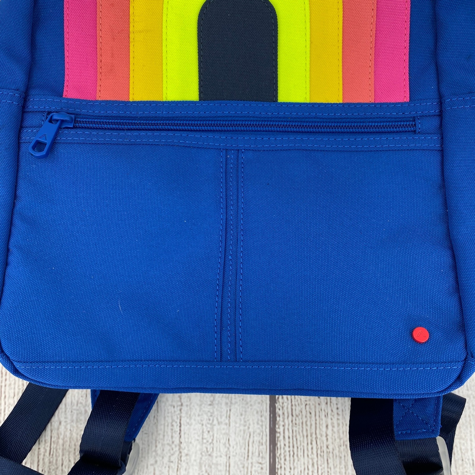State Kane Kids Mini Travel Backpack Blue Rainbow Poly Canvas Vibrant Colorful — image 4 of 8